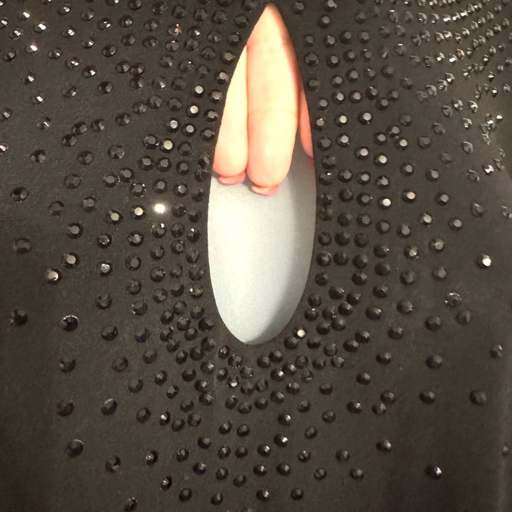 Calvin Klein Black Dressy Dress Keyhole Opening & Sparkle SIZE: 20 #CL - Picture 3 of 10